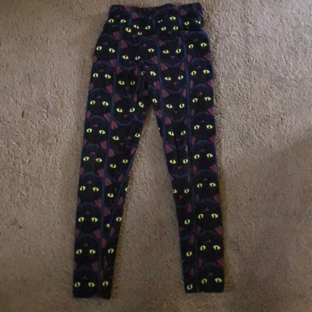 Lularoe black cats OS leggings